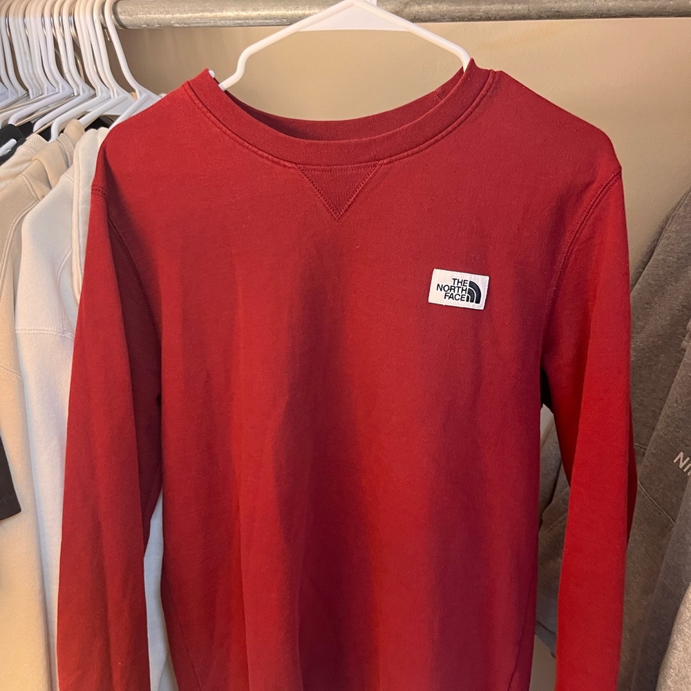 Red North Face Crewneck